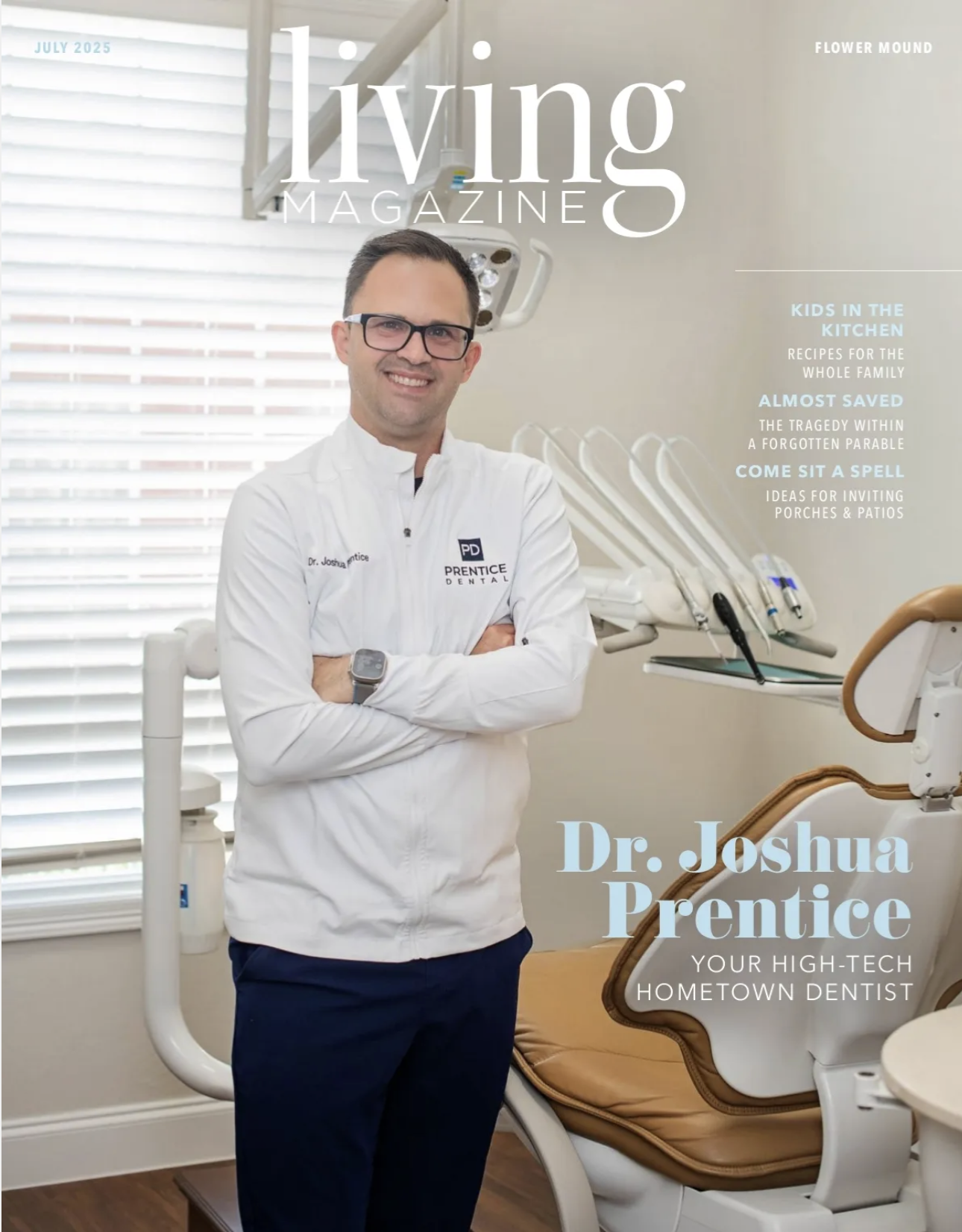 Living Magazine July 2025 Cover - Dr. Joshua Prentice